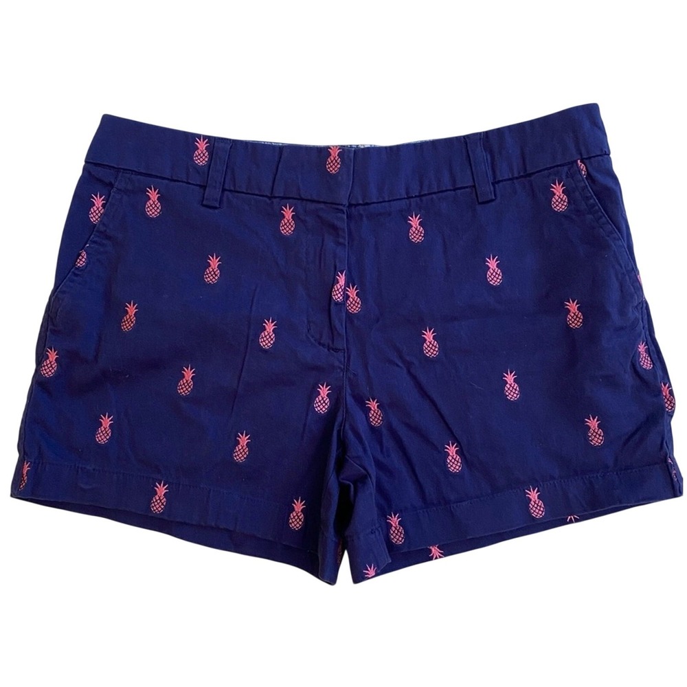 Cambridge Dry Goods‎ Women's Chino Shorts Size 8 Pineapple Print Preppy Summer